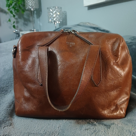 Fossil Brown Leather Handbag - Picture 1 of 12